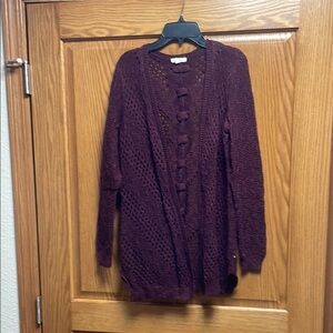 Purple Knit Cardigan